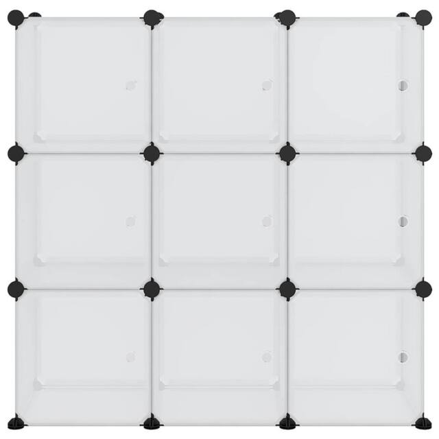 Berkfield Home Storage Cube Organiser with 9 Cubes & Doors Transparent PP in Clear - image 1