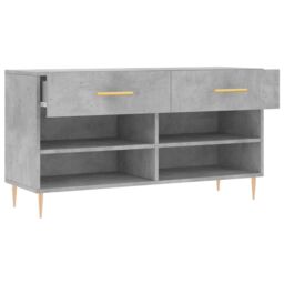 Berkfield Home Shoe Bench Concrete Grey 102x35x55 cm Engineered Wood - Size: 102 x 35 x 55 cm - thumbnail 5