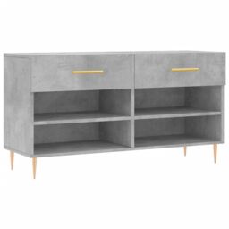 Berkfield Home Shoe Bench Concrete Grey 102x35x55 cm Engineered Wood - Size: 102 x 35 x 55 cm - thumbnail 2