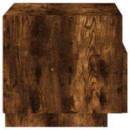Berkfield Home Bedside Cabinets with LED Lights 2 pcs Smoked Oak 40x39x37 cm in Brown - Size: 40 x 39 x 37 cm - thumbnail 9