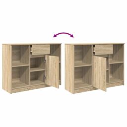 Berkfield Home Sideboard with Drawer Sonoma Oak 101x35x76 cm Engineered Wood in Brown - Size: 101 x 35 x 76 cm - thumbnail 9