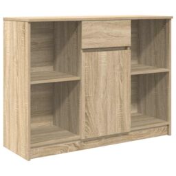Berkfield Home Sideboard with Drawer Sonoma Oak 101x35x76 cm Engineered Wood in Brown - Size: 101 x 35 x 76 cm - thumbnail 2