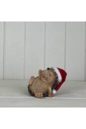 KDMD Brown & Red Polyresin Hedgehog Decoration - Small - thumbnail 1