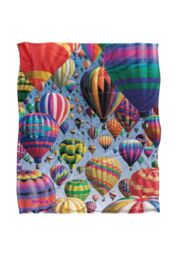 JQ Licensing Royce Mcclure Hot Air Balloon Sky Silky Touch Super Soft Throw Blanket 152 X 127 cm in White - thumbnail 1