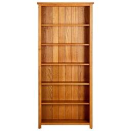 Berkfield Home 6-Tier Bookcase 80x22.5x180 cm Solid Oak Wood in Brown - thumbnail 1