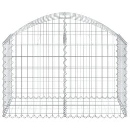 Berkfield Home Arched Gabion Basket 100x50x60/80 cm Galvanised Iron in Silver - thumbnail 3