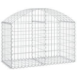 Berkfield Home Arched Gabion Basket 100x50x60/80 cm Galvanised Iron in Silver - thumbnail 2
