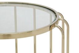 Orsina Modern Gold Side Table, Contemporary Gold Side Table with Glass Top, Luxury Side Table for Living Room - thumbnail 4