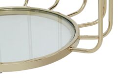 Orsina Modern Gold Side Table, Contemporary Gold Side Table with Glass Top, Luxury Side Table for Living Room - thumbnail 5