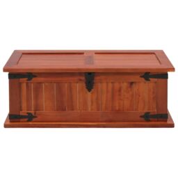 Berkfield Home Storage Chest 60x25x22 cm Solid Acacia Wood in Brown - Size: 60 x 25 x 22 cm - thumbnail 2