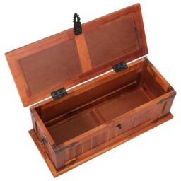 Berkfield Home Storage Chest 60x25x22 cm Solid Acacia Wood in Brown - Size: 60 x 25 x 22 cm - thumbnail 5