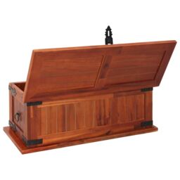 Berkfield Home Storage Chest 60x25x22 cm Solid Acacia Wood in Brown - Size: 60 x 25 x 22 cm - thumbnail 6