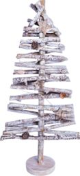 Netagon Battery Powered Birch Wood Christmas Tree Light Effect in Grey - thumbnail 8