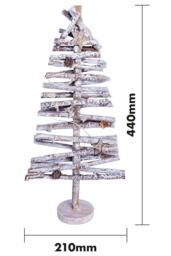 Netagon Battery Powered Birch Wood Christmas Tree Light Effect in Grey - thumbnail 2