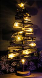 Netagon Battery Powered Birch Wood Christmas Tree Light Effect in Grey - thumbnail 6