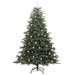 Berkfield Home Elegant Artificial Christmas Tree with 300 LEDs with Stand Green - thumbnail 1