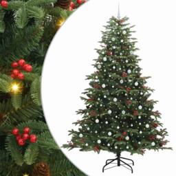 Berkfield Home Elegant Artificial Christmas Tree with 300 LEDs with Stand Green - thumbnail 3