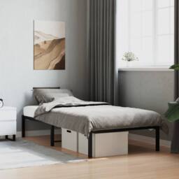 Berkfield Home Metal Bed Frame Black 90x190 cm Single - thumbnail 2