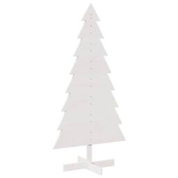 Berkfield Home Festive Wooden Christmas Tree for Decoration White 150 cm Solid W - thumbnail 3