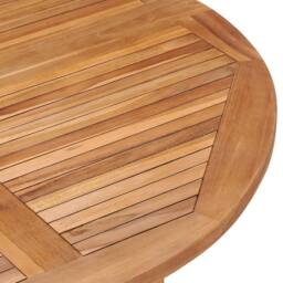 Berkfield Home Folding Garden Dining Table Ã˜110x75 cm Solid Wood Teak in Brown - Size: 110x75 cm - thumbnail 5