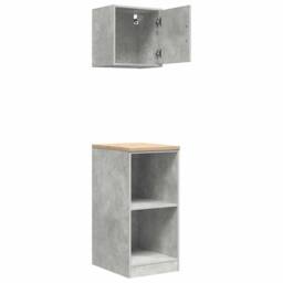 Berkfield Home Garage Cabinets 2 pcs Concrete Grey Engineered Wood - thumbnail 6