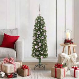 Berkfield Home Stunning Artificial Christmas Tree with 150 LEDs with Stand Green - thumbnail 2