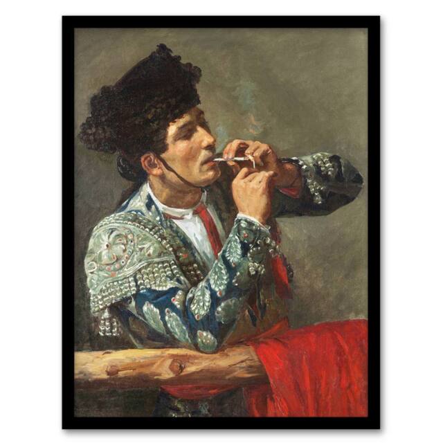 "Artery8 After the Bullfight Bullfighter Smoking Cassatt Framed Wall Art Print in Grey - Size: W12"" x H16""" - image 1