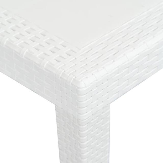 Berkfield Home Garden Table White 220x90x72 cm Plastic Rattan Look - Size: 220 x 90 x 72 cm - image 1