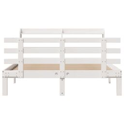 Berkfield Home Bed Frame with Headboard without Mattress White 150x200 cm King Size - thumbnail 4
