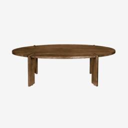 sweeek Solid mango wood oval coffee table in Dark Brown - thumbnail 2