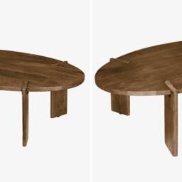 sweeek Solid mango wood oval coffee table in Dark Brown - thumbnail 7