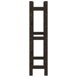 Berkfield Home Wine Rack for 42 Bottles Black Solid Wood Pine in Dark Brown - thumbnail 4