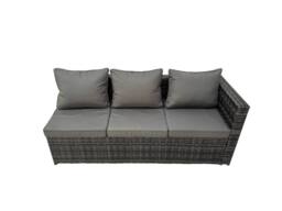 Fimous 11 Seater Garden Outdoor Rattan Furniture Set with 3 Stools Dark Grey - thumbnail 3