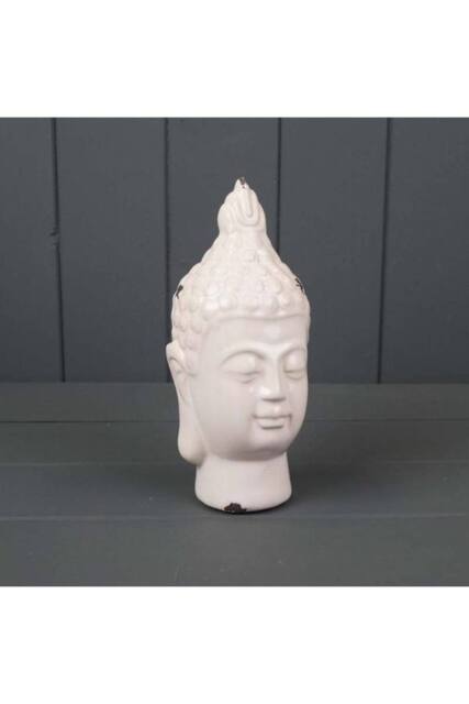 KDMD White Ceramic Buddha Head - 19mm - image 1