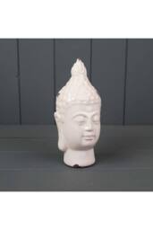KDMD White Ceramic Buddha Head - 19mm - thumbnail 2