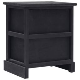 Berkfield Home Nightstand Black 38x28x45 cm Paulownia Wood - Size: 38 x 28 x 45 cm - thumbnail 4