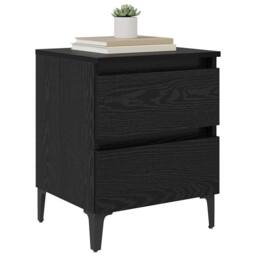 Berkfield Home Bed Cabinets 2 pcs Black Oak 40x35x50 cm Engineered Wood - Size: 40 x 35 x 50 cm - thumbnail 3