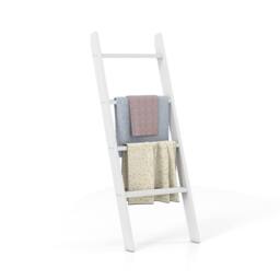 Havendro 137cm 4 Tier Wooden Leaning Blanket Ladder in White - thumbnail 4