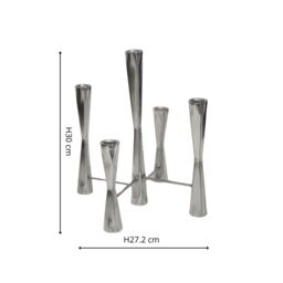 Ivyline Parker 5 Piece Silver Candle Centerpiece H42cm W27.5cm - thumbnail 5