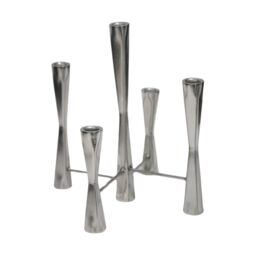 Ivyline Parker 5 Piece Silver Candle Centerpiece H42cm W27.5cm - thumbnail 2