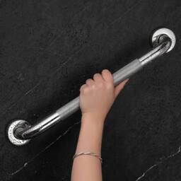 KORVIXA 2x Safety Grab Bar Bathroom Support Handle in Silver - Size: W700mm x H750mm - thumbnail 3