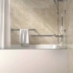 KORVIXA 2x Safety Grab Bar Bathroom Support Handle in Silver - Size: W700mm x H750mm - thumbnail 5