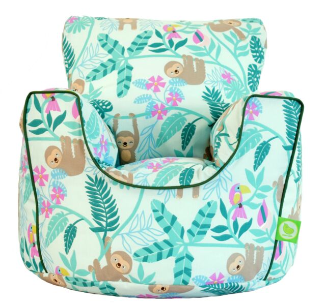 Bean Lazy Cotton Green Sloth Bean Bag Arm Chair Toddler Size in Light Green - Size: Small - image 1