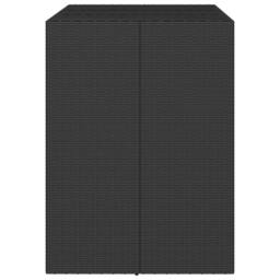 Berkfield Home Bar Table with Glass Top Black 105x80x110 cm Poly Rattan - Size: 105 x 80 x 110 cm - thumbnail 4