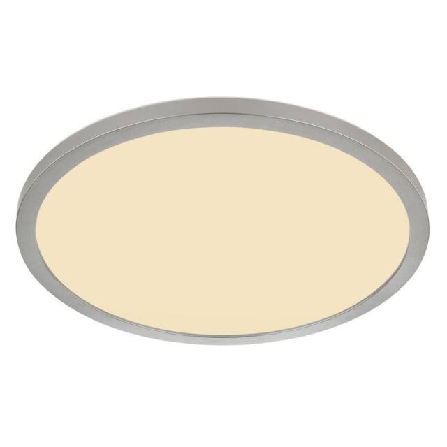 Netlighting Sapana 30cm Round Flush Ceiling Light Nickel Matt IP44 LED 3000K in Grey - image 1