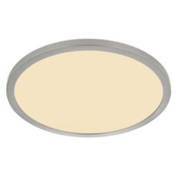 Netlighting Sapana 30cm Round Flush Ceiling Light Nickel Matt IP44 LED 3000K in Grey
