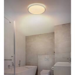 Netlighting Sapana 30cm Round Flush Ceiling Light Nickel Matt IP44 LED 3000K in Grey - thumbnail 5