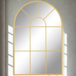 FURNOS Large Arched Metal Wall Mirror For Bedroom Living Room Gold - thumbnail 1