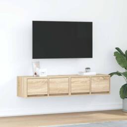 Berkfield Home TV Cabinets 2 pcs Sonoma Oak 60x31x25.5 cm Engineered Wood in Light Brown - thumbnail 2
