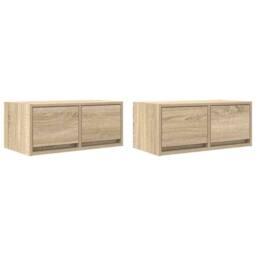 Berkfield Home TV Cabinets 2 pcs Sonoma Oak 60x31x25.5 cm Engineered Wood in Light Brown - thumbnail 3